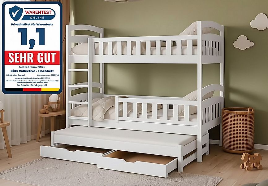 Kids Collective Etagenbett Hochbett Stockbett Kinderbett 90x200 cm mit Ausz günstig online kaufen