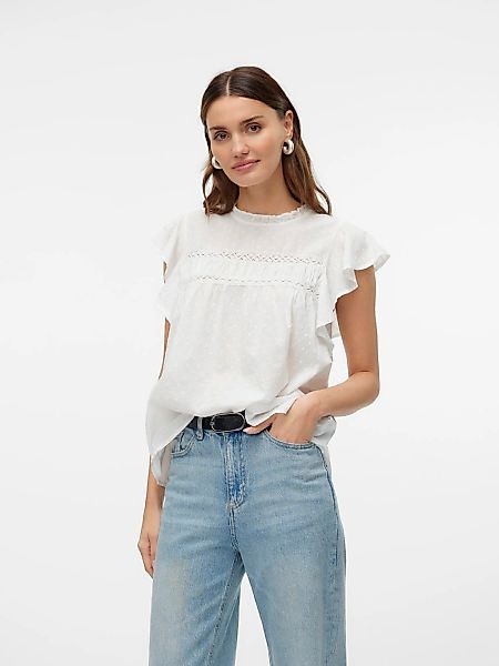 Vero Moda "VMTRINE SL LACE TOP WVN NOOS" Baumwolle günstig online kaufen