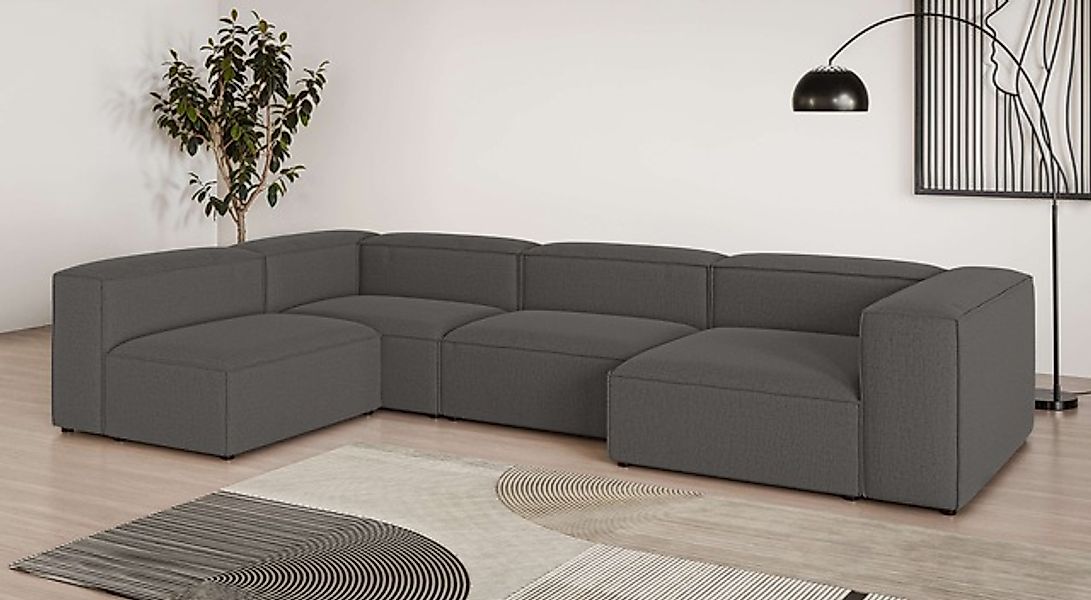 OTTO home Wohnlandschaft »HAILY U-Form mit Ottomane links/rechts, Maße B/T/ günstig online kaufen