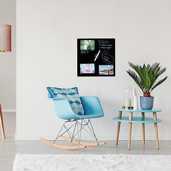 relaxdays Magnettafel Schwarze Magnettafel aus Glas, günstig online kaufen