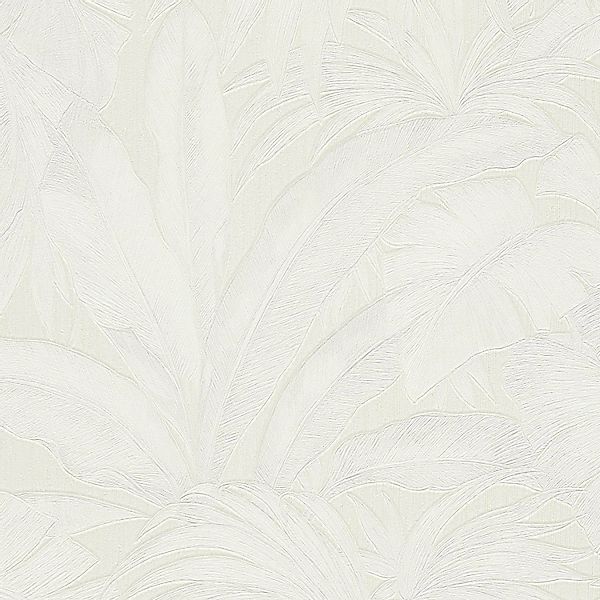 Bricoflor Palmen Tapete mit Struktur Effekt Weiße Vliestapete mit Palmenblä günstig online kaufen