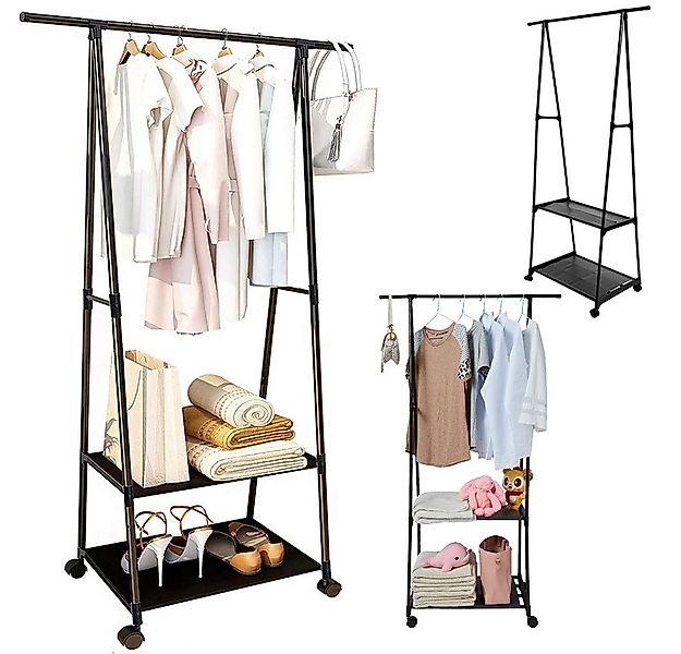 VERK GROUP Kleiderständer Kleiderständer Wäscheständer Kleiderstange Rollga günstig online kaufen