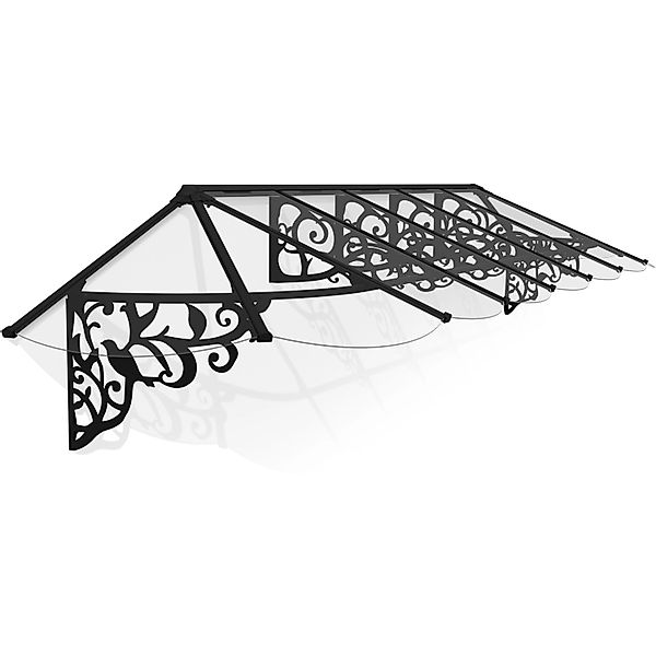 Canopia Vordach Lily XL 4,22 m x 90 cm Schwarz Klar günstig online kaufen