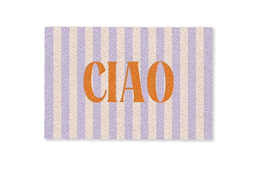 MuchoWow Fußmatte Ciao - Zitat - Pastell - Streifen, Rechteckig, innen Schm günstig online kaufen