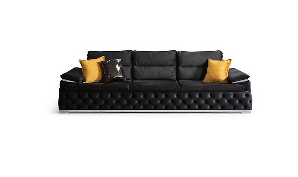 Xlmoebel Sofa Modernes Design-Sofa mit drei Sitzen, 4-Sitzer-Sofa in Schwar günstig online kaufen