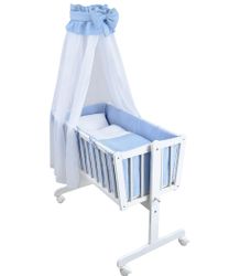 Baby-Delux Stubenbett Babywiege Komplettset Waffelpique Musselin, günstig online kaufen