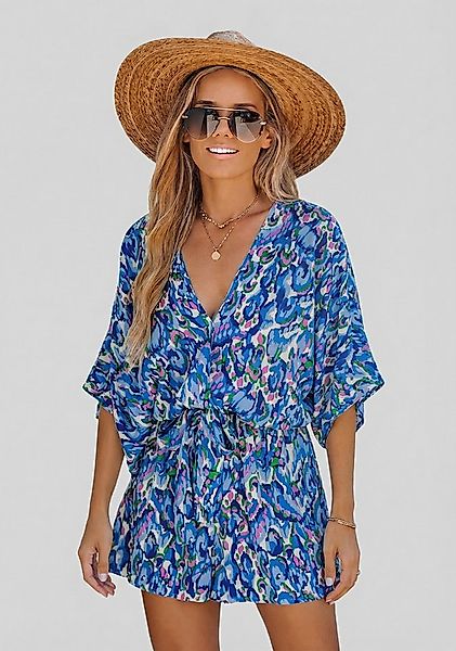 Cupshe Strampler Halbarm Weites Bein Mini Einteiler mit Bindegürtel günstig online kaufen