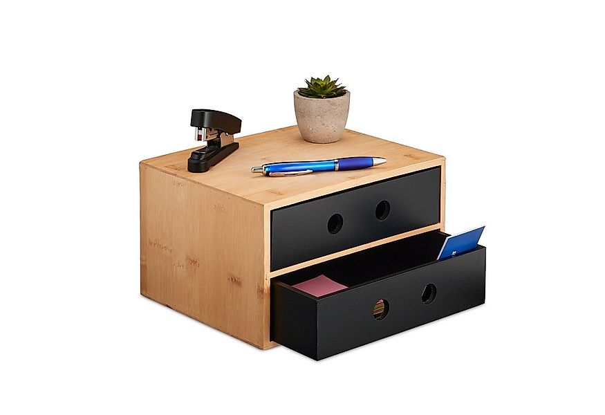 relaxdays Schreibtischaufsatz Schreibtisch Organizer mit 2 Schubladen günstig online kaufen