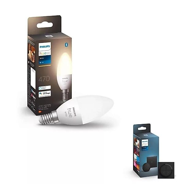 Philips Hue Bluetooth White LED E14 Kerze - B39 5,5W 470lm Einerpack inkl. günstig online kaufen