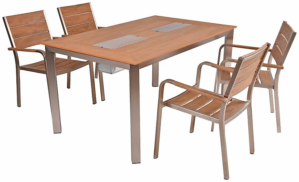 Garden Pleasure Garten-Essgruppe "FLORENCE", (5 tlg.), mit platzsparenden S günstig online kaufen