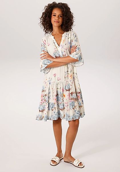 Aniston CASUAL Tunikakleid mit malerischen Blumen bedruckt- NEUE KOLLEKTION günstig online kaufen