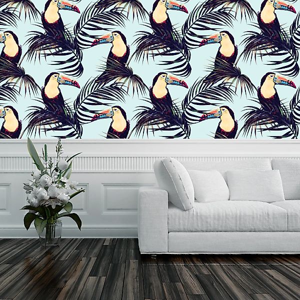 queence Vinyltapete »Girdiogh«, bedruckt-Motiv-botanisch-floral-gemustert-n günstig online kaufen
