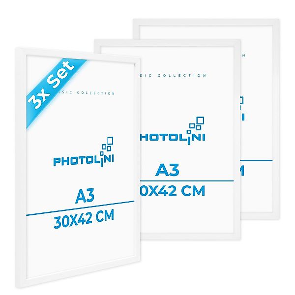 PHOTOLINI Bilderrahmen 3er Set, stabiles MDF-Holz, mit Acrylglas, extra Zub günstig online kaufen