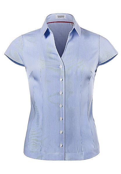 Vincenzo Boretti Klassische Bluse leicht tailliert Kurzarm günstig online kaufen