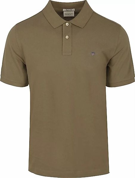 Gant Shield Piqué Poloshirt Olivgrün - Größe M günstig online kaufen