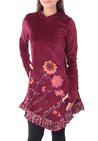 PUREWONDER Samtkleid Elfenkleid mit Zipfelkapuze Goa günstig online kaufen