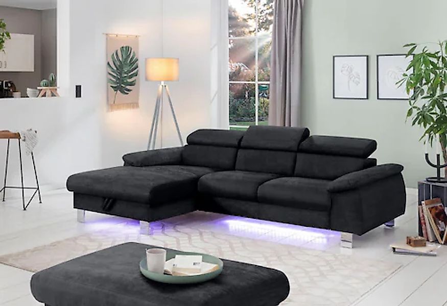 COTTA Ecksofa »Komaris L-Form, B: 244 cm« mit Kopfteilverstellung, optional günstig online kaufen