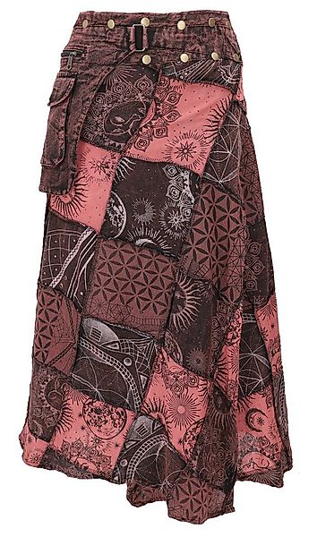 Guru-Shop Minirock Wickelrock, langer Rock mit Druckknöpfen, Boho.. alterna günstig online kaufen