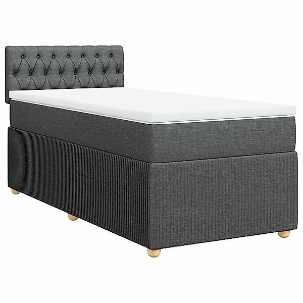 vidaXL Bett Boxspringbett mit Matratze Dunkelgrau günstig online kaufen