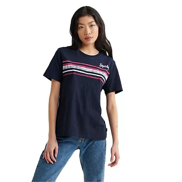 Superdry Retro Stripe Kurzarm T-shirt XS Deep Navy günstig online kaufen