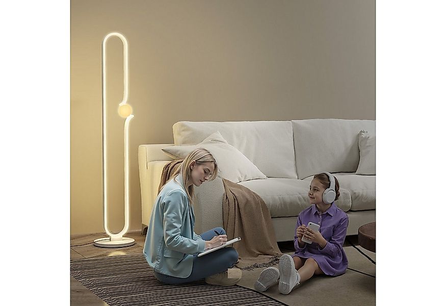 HOMCOM Stehlampe LED Dimmbar Stehlampe, Standleuchte mit Nachtlicht, Fußsch günstig online kaufen