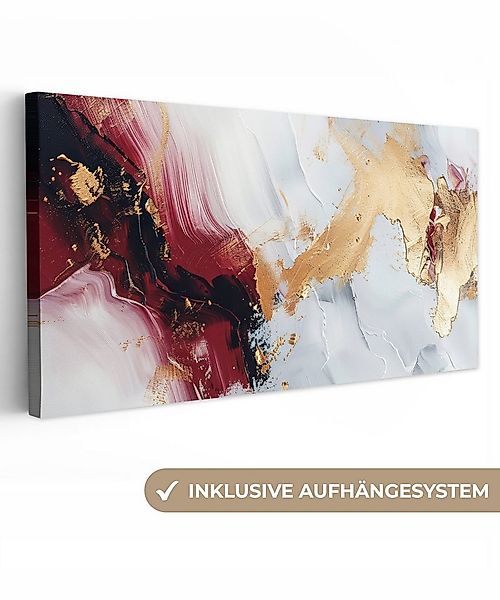 OneMillionCanvasses® Leinwandbild Panorama Rot - Abstrakt - Gold - Modern, günstig online kaufen