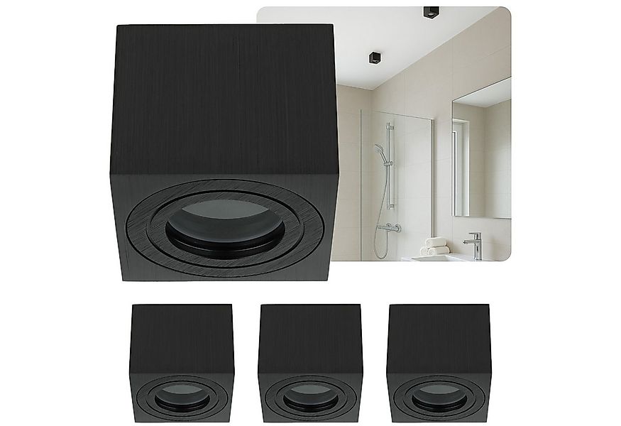 Sweet LED Aufbauleuchte 4er Set flach IP44 Aluminium Deckenspots für Bad & günstig online kaufen