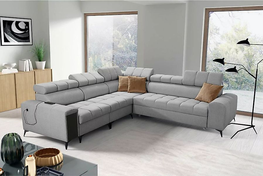 Kaiser Möbel Ecksofa Designer-Ecksofa mit Schlaffunktion und Bar GRECO III günstig online kaufen