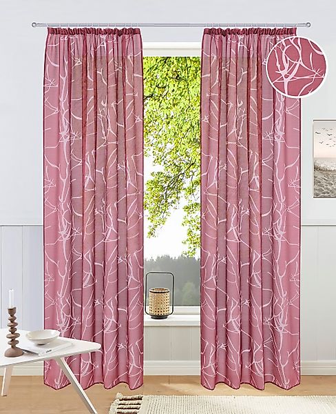 my home Gardine "Anna" Kräuselband 1 Stk. tlg. Viskose, Polyester, Äste-Mot günstig online kaufen