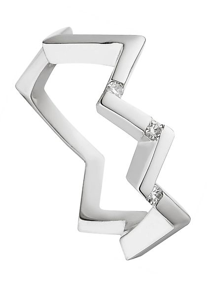 JOBO Silberring "Ring mit 3 Diamanten", 925 Silber günstig online kaufen