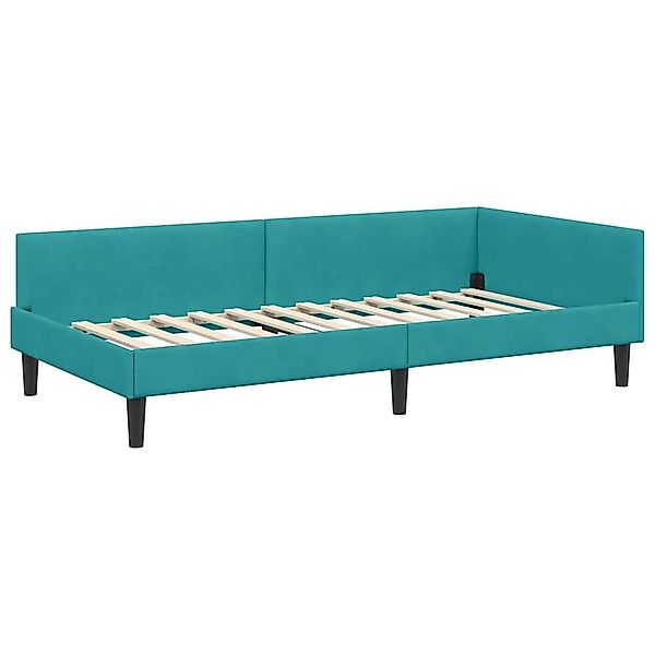 vidaXL Bett Eckbettgestell Türkis 90 x günstig online kaufen
