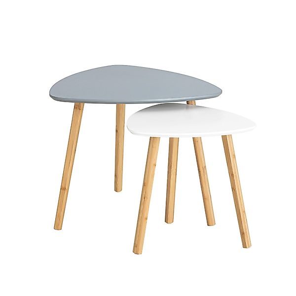 SoBuy Couchtisch 2er-Set Beistelltisch Satztisch fürs Wohnzimmer Grau FBT74 günstig online kaufen