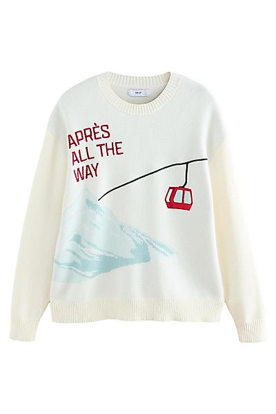 Next Rundhalspullover Regular Fit weihnachtlicher Apres Rundhalspullover (1 günstig online kaufen