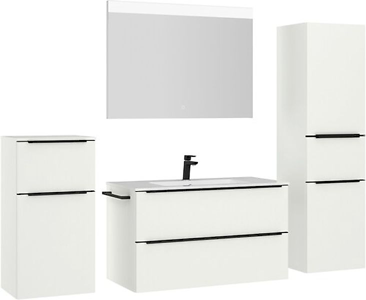 nobilia® Badmöbel-Set »Levere« vormontiert, mit Soft-Close, 4 Stk. tlg. günstig online kaufen
