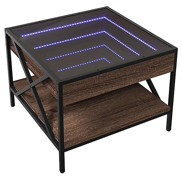 vidaXL Couchtisch mit Infinity-LED Braun Eichen-Optik 50x50x38 cm 847701 günstig online kaufen