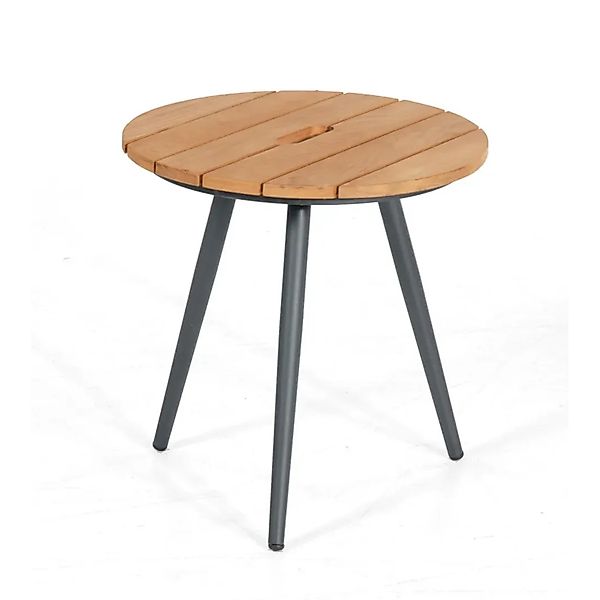 Natur24 Gala Beistelltisch Aluminium Teak Natur günstig online kaufen