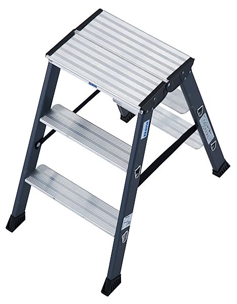 KRAUSE Doppelleiter "SePro D" Alu eloxiert, 2x3 Stufen, Arbeitshöe ca. 220 günstig online kaufen