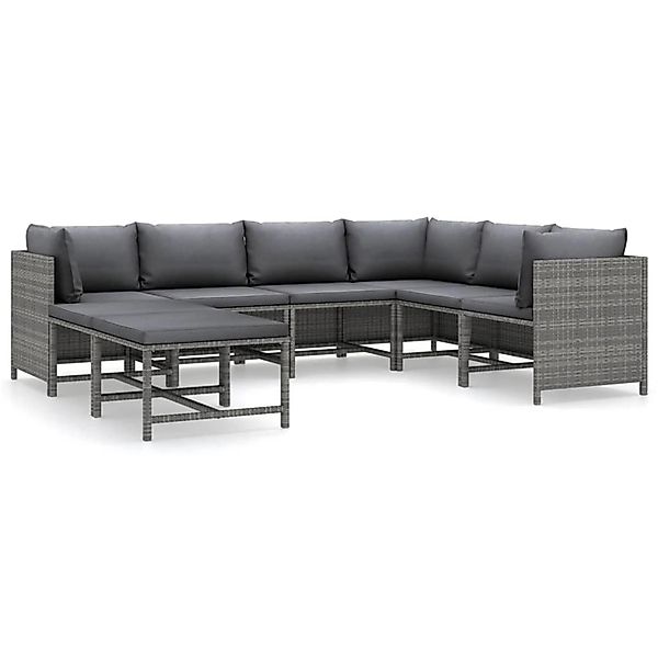 vidaXL Gartenlounge-Set 8-tlg. Garten-Lounge-Set mit Kissen günstig online kaufen