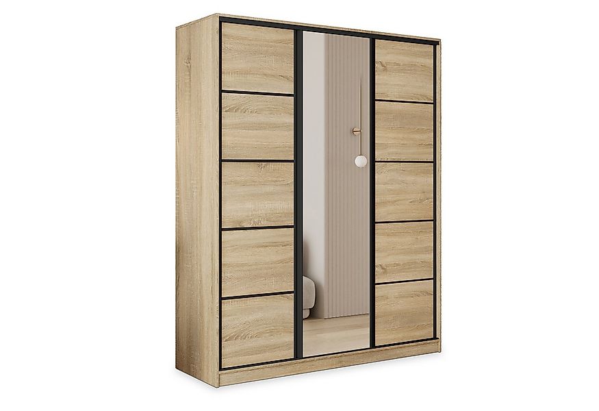 Masseno Schwebetürenschrank PINA Kleiderschrank mit Spiegel und Schubladen günstig online kaufen