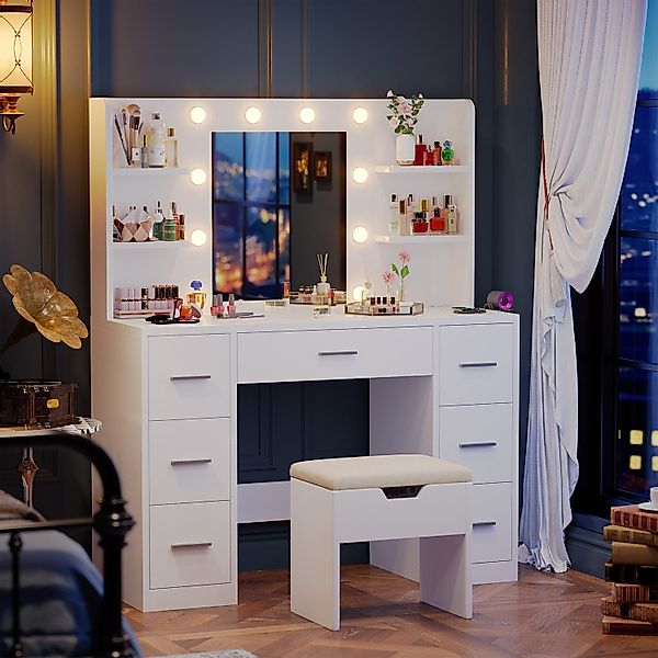 Furnicopia Schminktisch 110*40*137CM Frisiertisch mit 2 günstig online kaufen