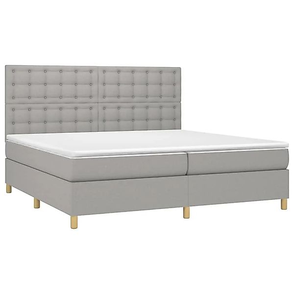vidaXL Boxspringbett mit Matratze Hellgrau 200x200 cm Stoff 3142681 günstig online kaufen
