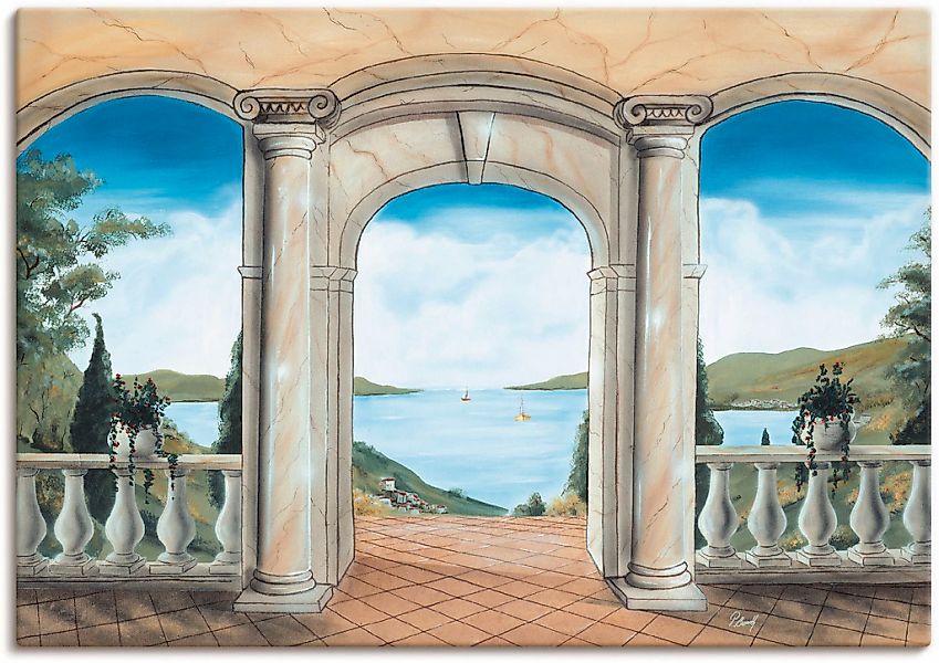 Artland Leinwandbild "griechische Terrasse" Europa 1 Stk. tlg. als Leinwand günstig online kaufen