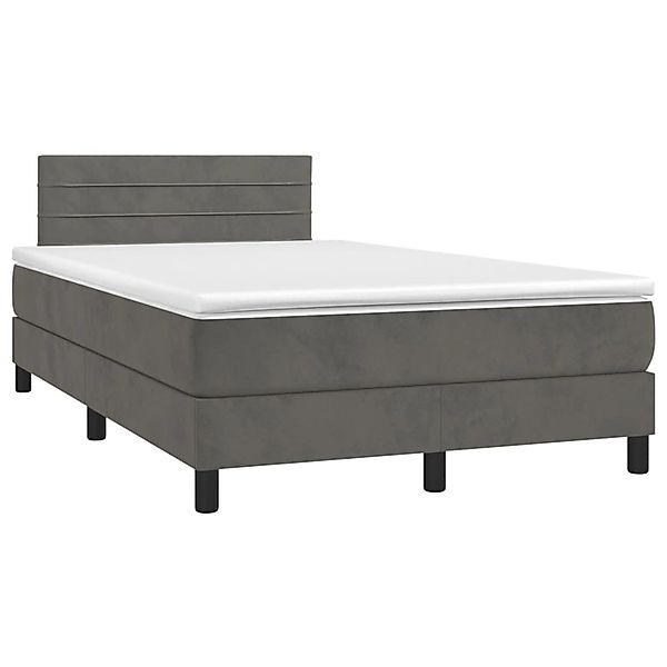 vidaXL Boxspringbett mit Matratze & LED Dunkelgrau 120x200 cm Samt 3134454 günstig online kaufen
