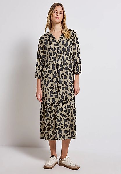 STREET ONE Volantkleid, 3/4-Arm und mit Animal-Print günstig online kaufen