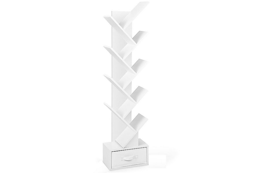 COSTWAY Bücherregal, 8-stöckig, mit Schublade, Baumform, 38x21,5x149,5cm günstig online kaufen