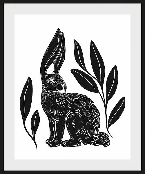 queence Bild »Aino«, Hase-Hasen-Schwarz-Weiß-Kunst-Haustiere, (1 St.), HD P günstig online kaufen