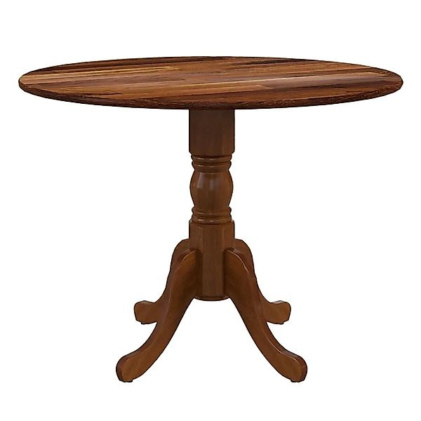 Costway Holztisch Esstisch Runder Küchentisch Aus Massivholz Walnuss günstig online kaufen