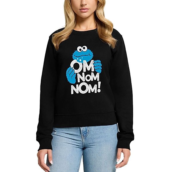 Spreadshirt Sweatshirt Sesamstraße Krümelmonster Om Nom günstig online kaufen