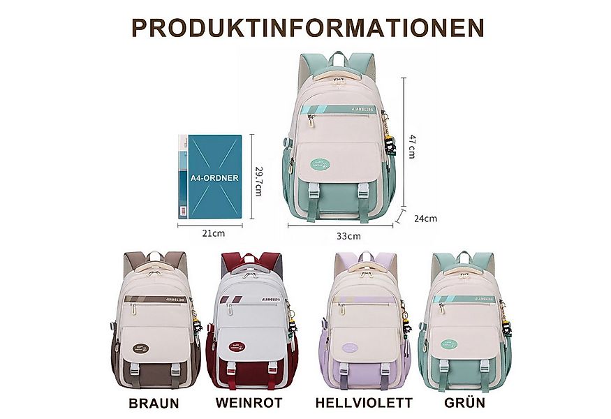 Mutig Schulrucksack Schulrucksack Teenager,Schulranzen-Set 3-teilig,große K günstig online kaufen