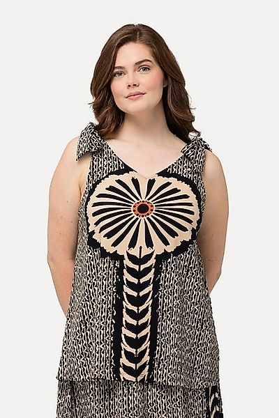 Ulla Popken Longtop Top Knoten-Träger V-Ausschnitt ärmellos günstig online kaufen